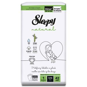 Sleepy Bebek Bezi Natural Beden:1 (2-5KG) Yeni Doğan Newborn 84 Adet Jumbo Pk (2PK*42)