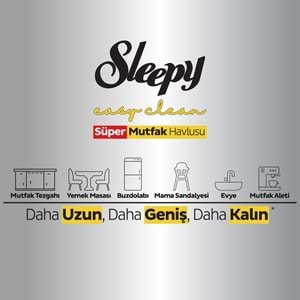 Sleepy Easy Clean Yüzey Temizlik Mutfak Havlusu -Mendili 50 Yaprak Limon Yağlı (2Li Set) 100 Yaprak