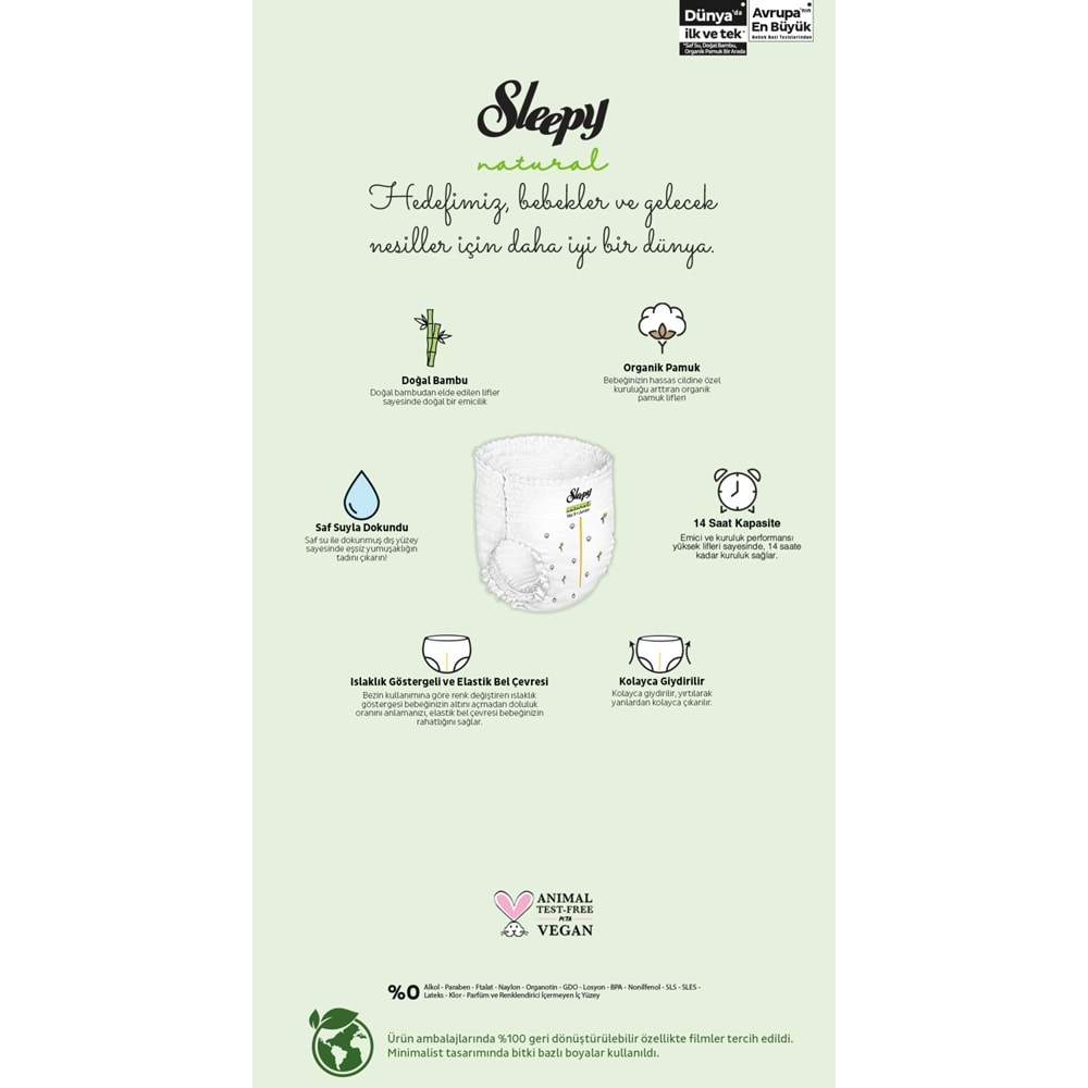 Sleepy Külot Bebek Bezi Natural Beden:5 (11-18KG) Junior 312 Adet Avantaj Ultra Pk