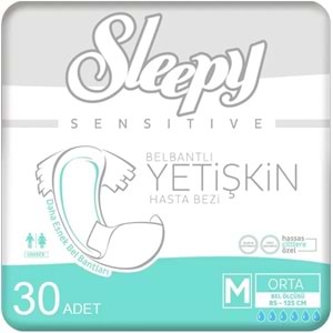 Sleepy Yetişkin Hasta Bezi Bel Bantlı M - Orta - Medium 180 Adet (6PK*30)