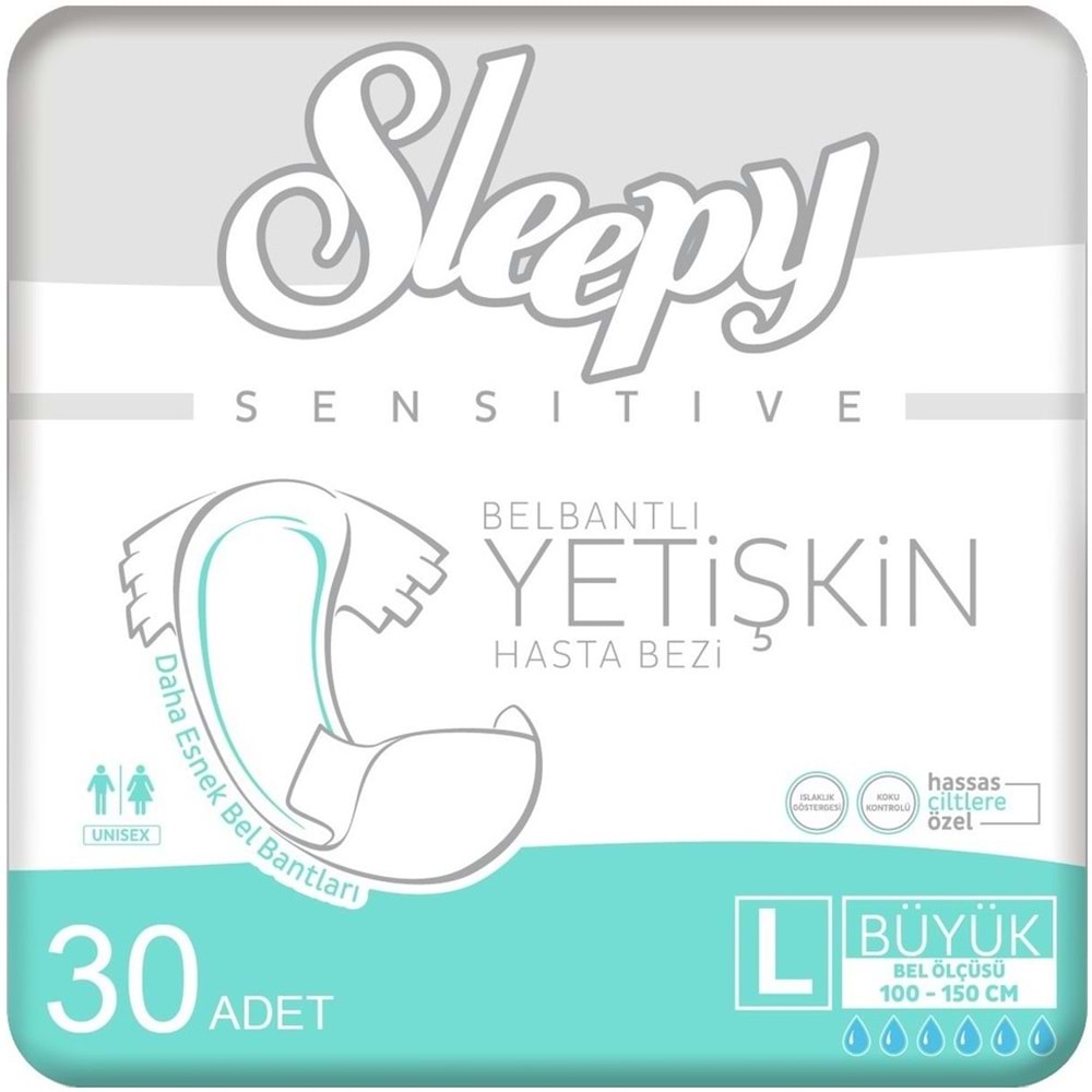 Sleepy Yetişkin Hasta Bezi Bel Bantlı L - Large - Büyük 60 Adet (2PK*30)