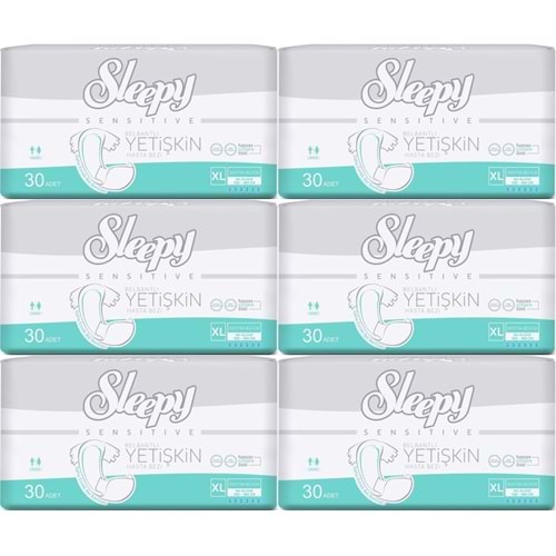Sleepy Yetişkin Hasta Bezi Bel Bantlı XL - Extra Large - Ekstra Large 180 Adet (6PK*30)