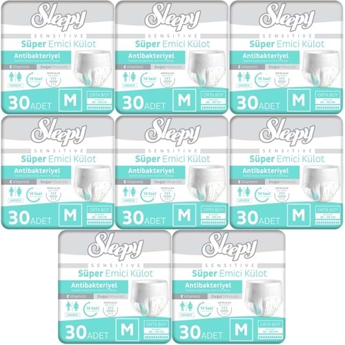 Sleepy Hasta Bezi Yetişkin Emici Külot M - Orta - Medium 240 Adet (8PK*30)