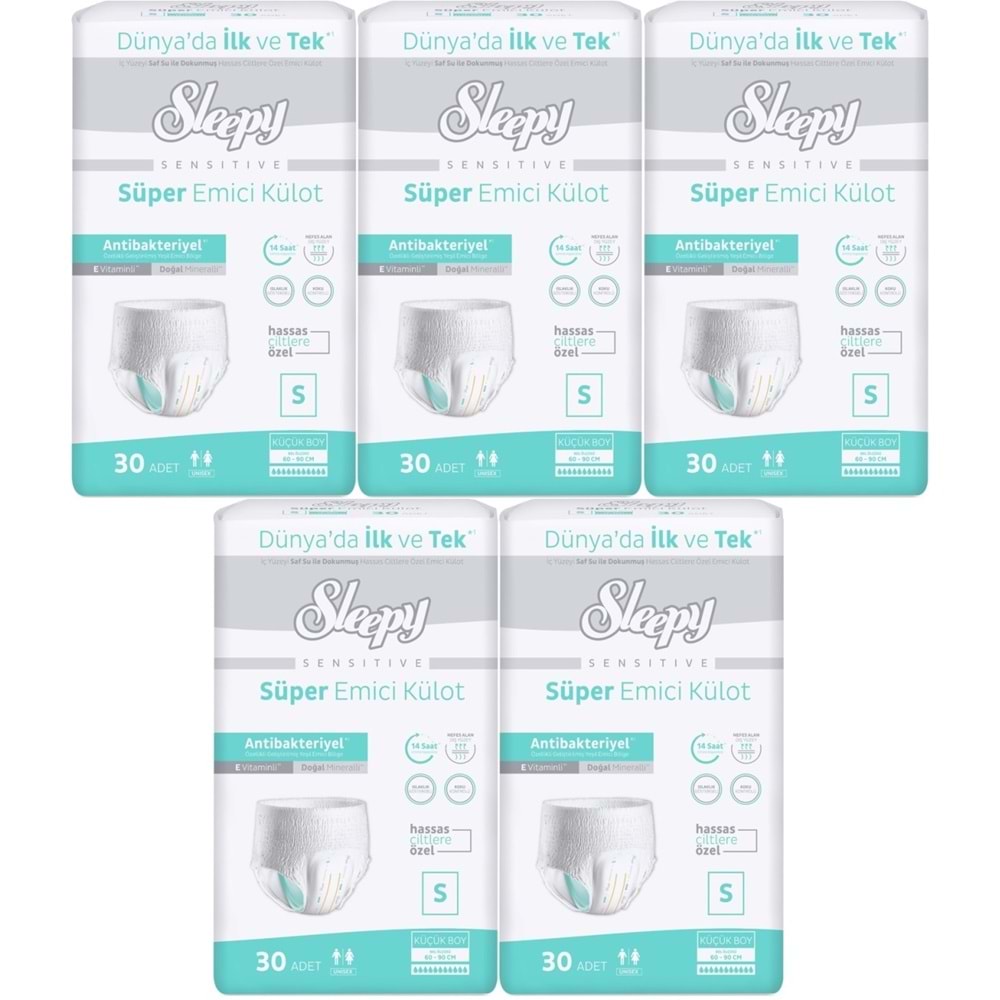 Sleepy Hasta Bezi Yetişkin Emici Külot S - Küçük - Small 150 Adet (5PK*30)