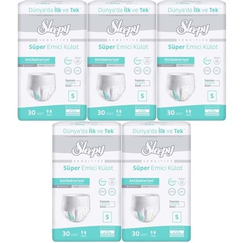 Sleepy Hasta Bezi Yetişkin Emici Külot S - Küçük - Small 150 Adet (5PK*30)