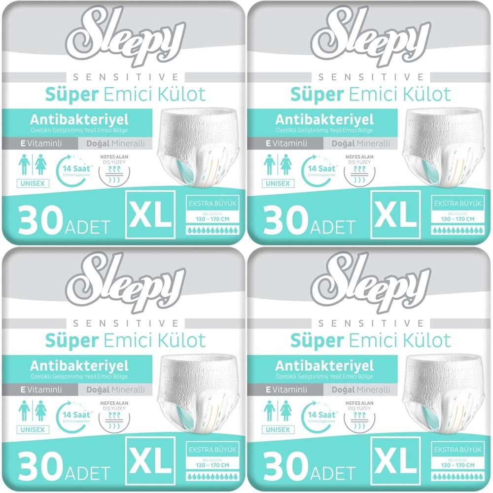 Sleepy Hasta Bezi Yetişkin Emici Külot XL - Ekstra Büyük - Extra Large 120 Adet (4PK*30)