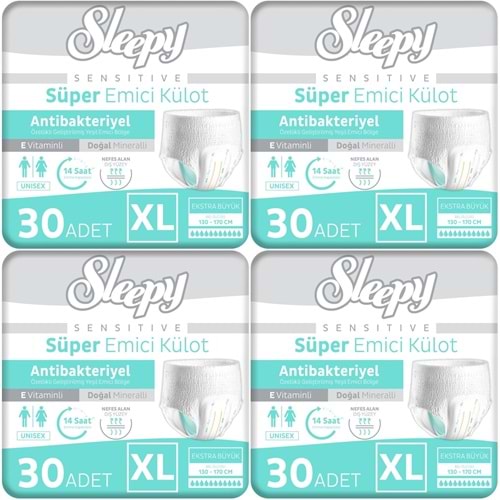 Sleepy Hasta Bezi Yetişkin Emici Külot XL - Ekstra Büyük - Extra Large 120 Adet (4PK*30)