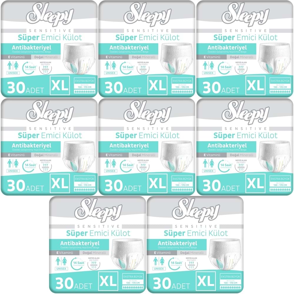 Sleepy Hasta Bezi Yetişkin Emici Külot XL - Ekstra Büyük - Extra Large 240 Adet (8PK*30)