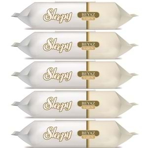 Sleepy Islak Havlu Mendil 90 Yaprak (5 Li Set) Beyaz Sabun Kokulu Plastik Kapaklı (450 Yaprak)