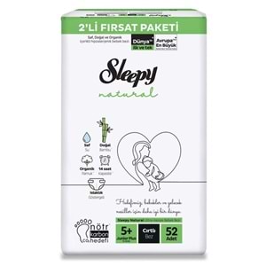 Sleepy Bebek Bezi Naturel Beden:5+ (13-20Kg) Junior Plus 156 Adet Aylık Fırsat Pk
