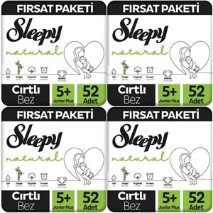Sleepy Bebek Bezi Naturel Beden:5+ (13-20Kg) Junior Plus 208 Adet Avantaj Fırsat Pk