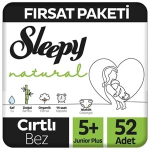 Sleepy Bebek Bezi Naturel Beden:5+ (13-20Kg) Junior Plus 260 Adet Mega Fırsat Pk