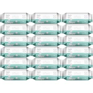 Sleepy Hasta Vücut Temizleme Islak Mendil Havlu 50 Yaprak XL 18 Li Set