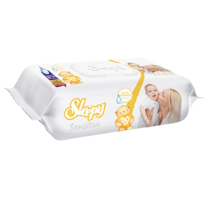 Sleepy Islak Havlu Mendil 90 Yaprak Sensitive 9 Lu Set Plastik Kapaklı