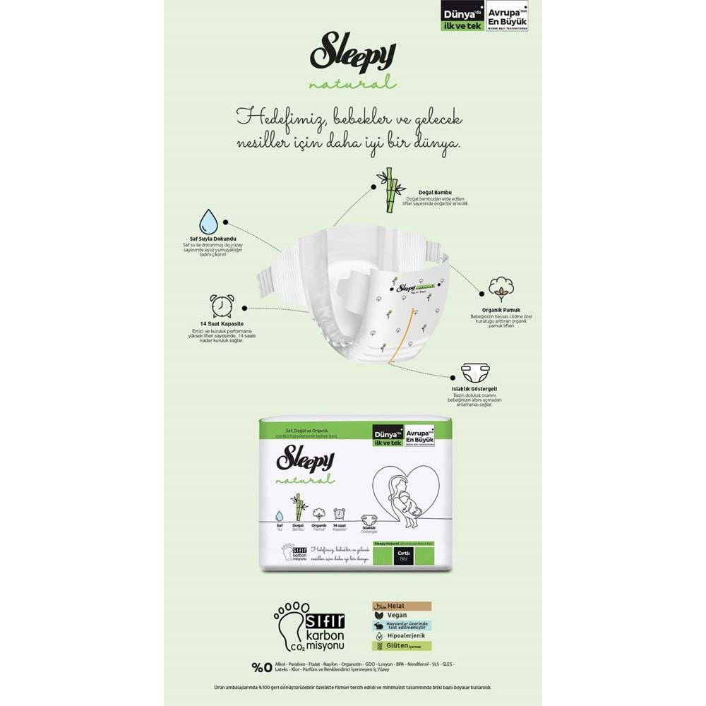 Sleepy Bebek Bezi Natural Beden:7 (20-30Kg) XX Large 112 Adet (4PK*28)