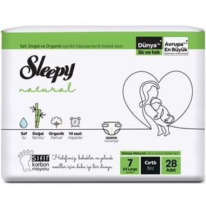 Sleepy Bebek Bezi Natural 7 Beden 20-30 KG XXLarge 252 Adet 9PK*28