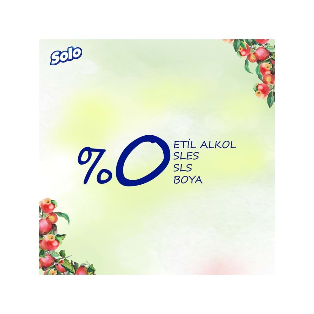 Solo Islak Havlu Mendil 50 Yaprak Elma Sirkesi & Karbonat (9 Lu Set) (3PK*3) 450 Yaprak