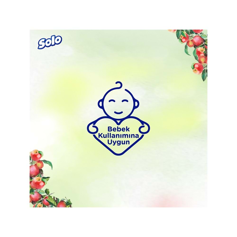 Solo Islak Havlu Mendil 50 Yaprak Elma Sirkesi & Karbonat (9 Lu Set) (3PK*3) 450 Yaprak