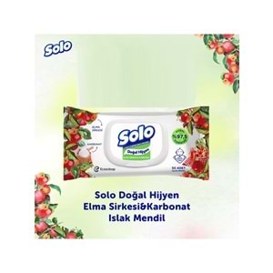 Solo Islak Havlu Mendil 50 Yaprak Elma Sirkesi & Karbonat (12 Li Set) (4PK*3) 600 Yaprak