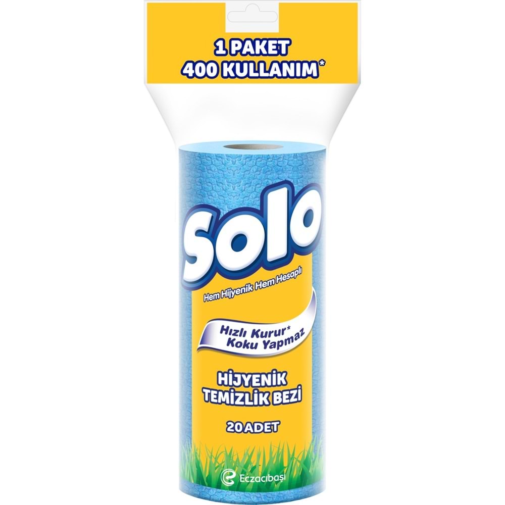 Solo Hijyenik Temizlik Bezi (İç adet 20 Li) (Kokusuz ve Hızla Kuruyan) (24 Lü Set)