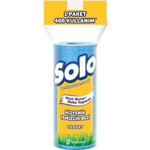 Solo Hijyenik Temizlik Bezi (İç adet 20 Li) (Kokusuz ve Hızla Kuruyan) (24 Lü Set)
