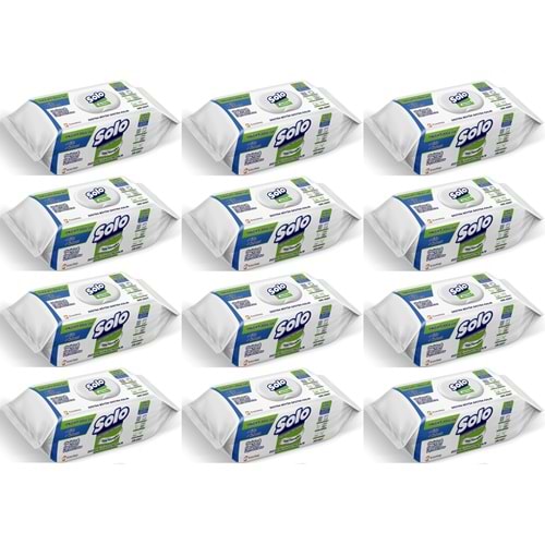 Solo Yüzey Temizlik Havlusu - Mendili 100 Yaprak Okaliptus & Çam Esintisi (12 Li Set) 1200 Yaprak