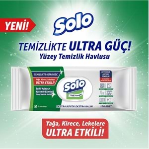 Solo Yüzey Temizlik Havlusu - Mendili 100 Yaprak Okaliptus & Çam Esintisi (12 Li Set) 1200 Yaprak