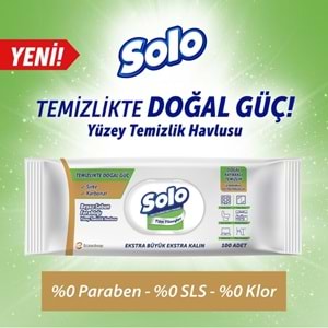 Solo Yüzey Temizlik Havlusu - Mendili 100 Yaprak Beyaz Sabun Ferahlığı (2 Li Set) 200 Yaprak