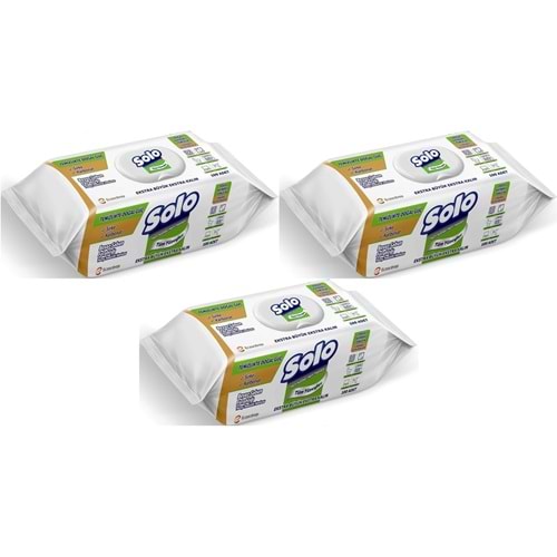 Solo Yüzey Temizlik Havlusu - Mendili 100 Yaprak Beyaz Sabun Ferahlığı (3 Lü Set) 300 Yaprak