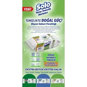 Solo Yüzey Temizlik Havlusu - Mendili 100 Yaprak Beyaz Sabun Ferahlığı (5 Li Set) 500 Yaprak