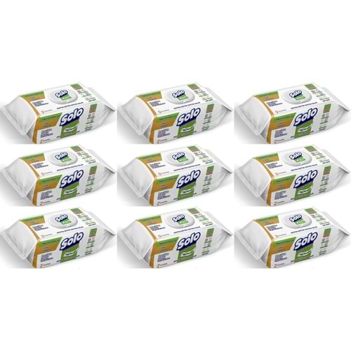 Solo Yüzey Temizlik Havlusu - Mendili 100 Yaprak Beyaz Sabun Ferahlığı (9 Lu Set) 900 Yaprak