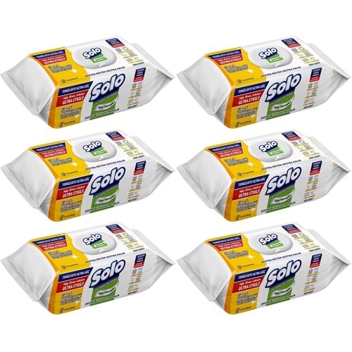 Solo Yüzey Temizlik Havlusu - Mendili 100 Yaprak Limon & Portakal Tazeliği (6 Lı Set) 600 Yaprak