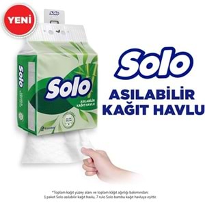 Solo Asılabilir Kağıt Havlu 1 Paket (1PK= 7 Rulo) Hijyenik ve Pratik Kullanım İçin Uygun (4 Lü Set)