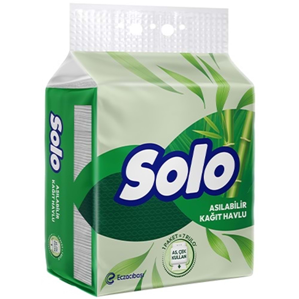 Solo Asılabilir Kağıt Havlu 1 Paket (1PK= 7 Rulo) Hijyenik ve Pratik Kullanım İçin Uygun (6 Lı Set)