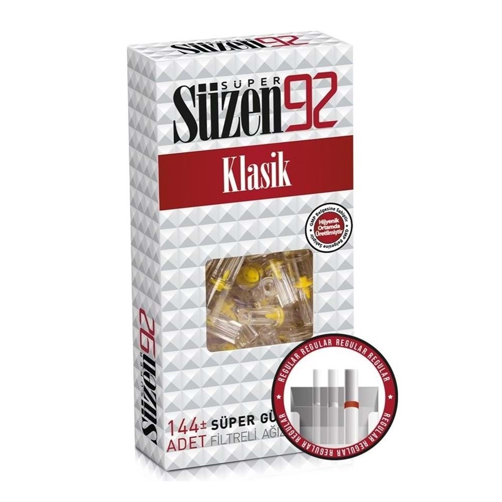 Süzen92 Klasik Sigara Ağızlık Filtresi 864 Adet Fırsat Pk Kutu (6PK*144)