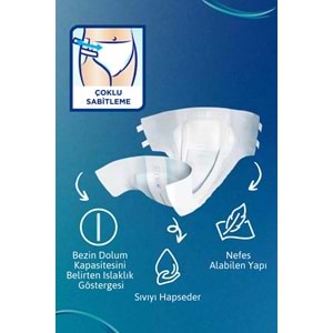 Tena Proskin Slip Maxi Bel Bantlı Yetişkin Bezi XL - Ekstra Large - Extra Large 120 Adet