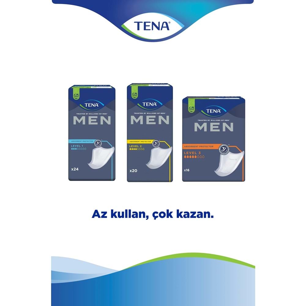 Tena Men Emici Koruma Level 2 Erkek Mesane Pedi 120 Adet