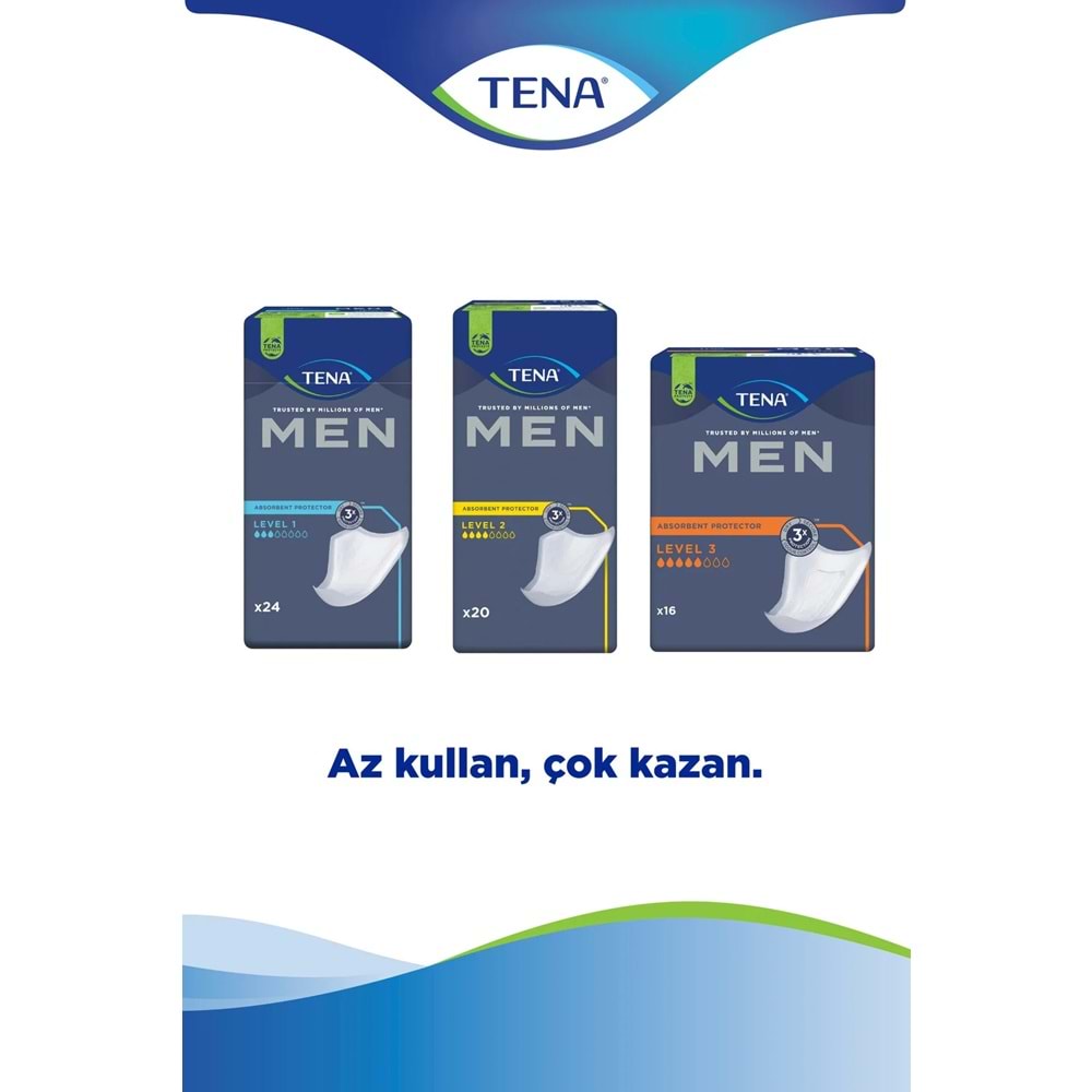 Tena Men Emici Koruma Level 3 Erkek Mesane Pedi 64 Adet