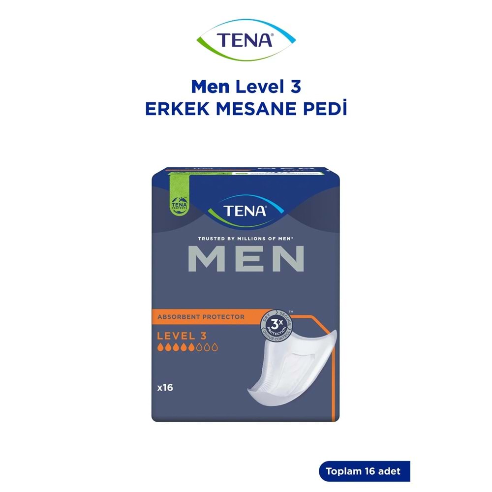 Tena Men Emici Koruma Level 3 Erkek Mesane Pedi 128 Adet