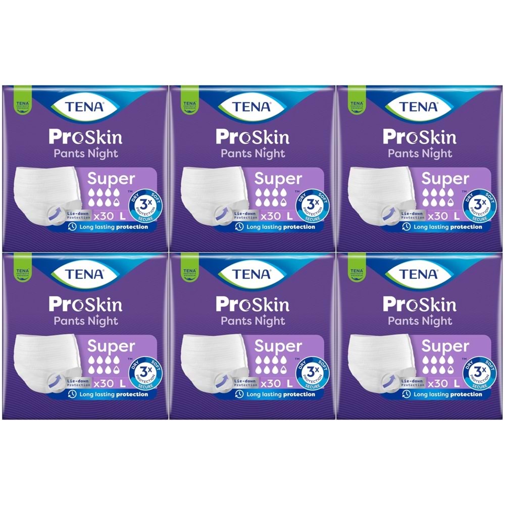 Tena Proskin Pants Süper Night Gece Emici Külot Yetişkin Bezi L - Büyük - Large 180 Adet