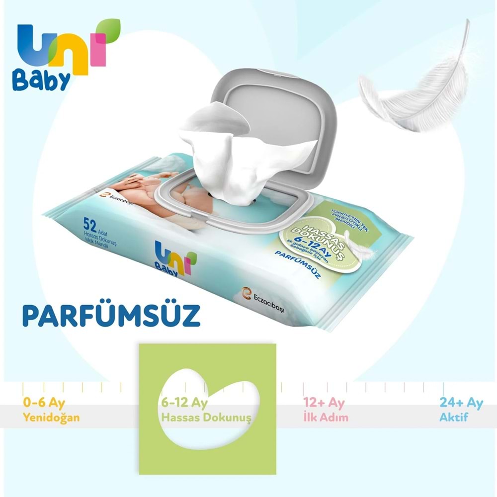 Uni Baby Islak Havlu Hassas Dokunuş 52 Yaprak (48 Li Set) 2496 Yaprak (16PK*3)