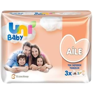 Uni Baby Islak Havlu Mendil Aile 52 Yaprak (9 Lu Set) 468 Yaprak (3PK*3)