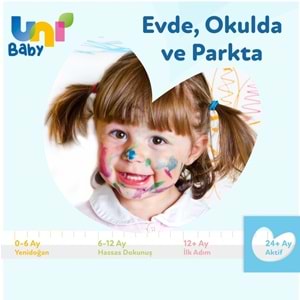 Uni Baby Islak Havlu Mendil 72 Yaprak Aktif (6 Lı Set) 432 Yaprak Plastik Kapaklı
