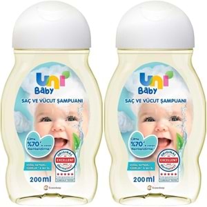 Uni Baby Bebek Saç ve Vücut Şampuanı 200ML Klasik (2 Li Set)