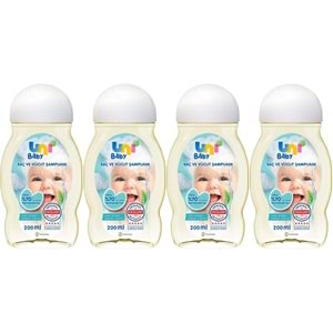 Uni Baby Bebek Saç ve Vücut Şampuanı 200ML Klasik (4 Lü Set)