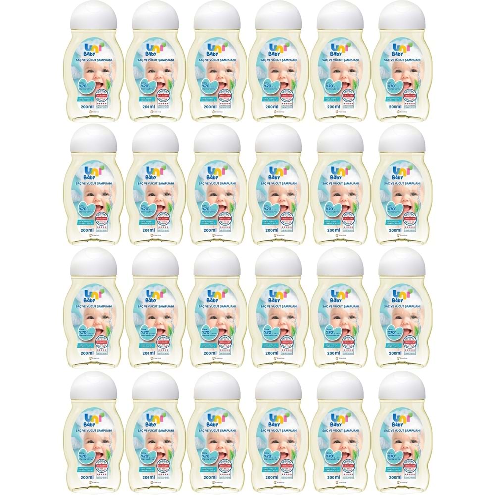 Uni Baby Bebek Saç ve Vücut Şampuanı 200ML Klasik (24 Lü Set)