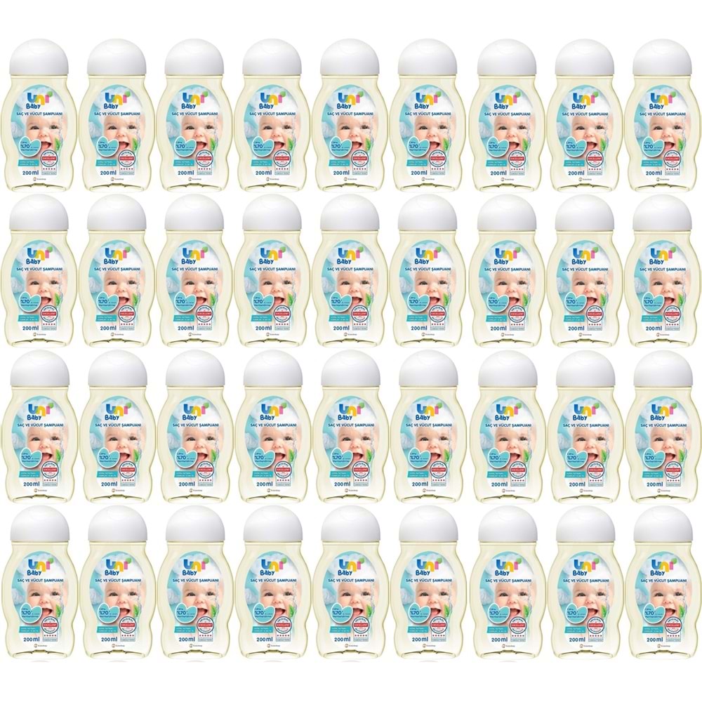 Uni Baby Bebek Saç ve Vücut Şampuanı 200ML Klasik (36 Lı Set)