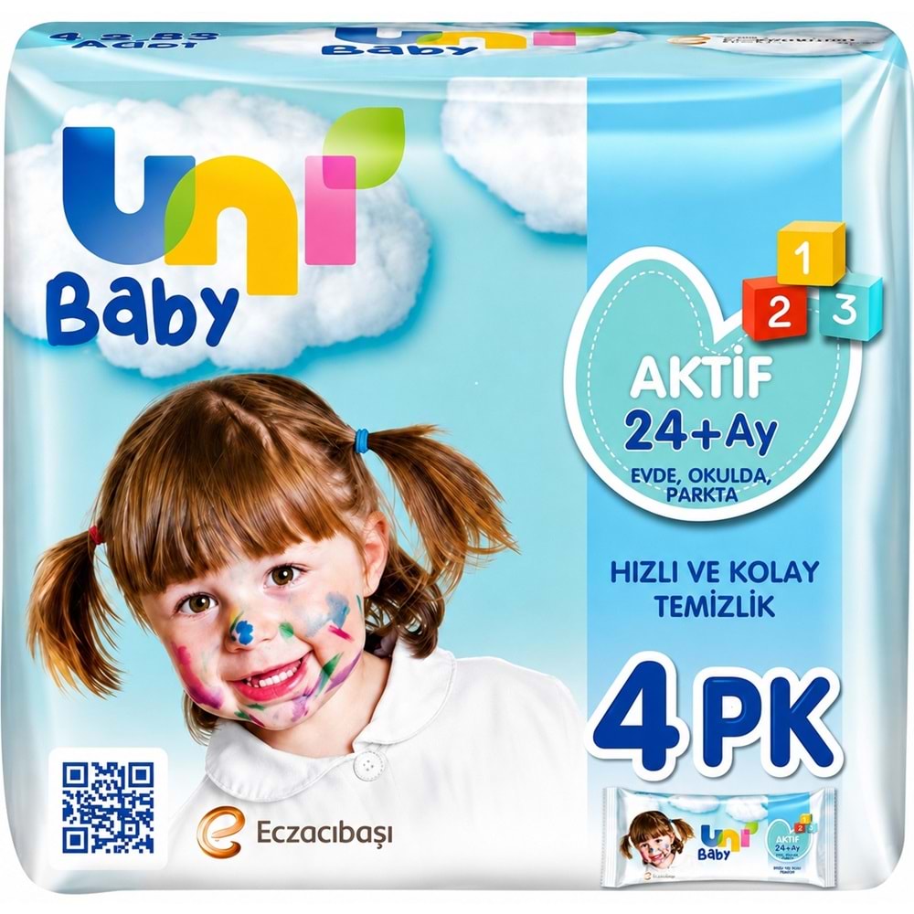 Uni Baby Islak Havlu Mendil 52 Yaprak Aktif 24 Lü Set (6PK*4) 1248 Yaprak