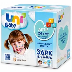 Uni Baby Islak Havlu Mendil 52 Yaprak Aktif 36 Lı Set (9PK*4) 1872 Yaprak