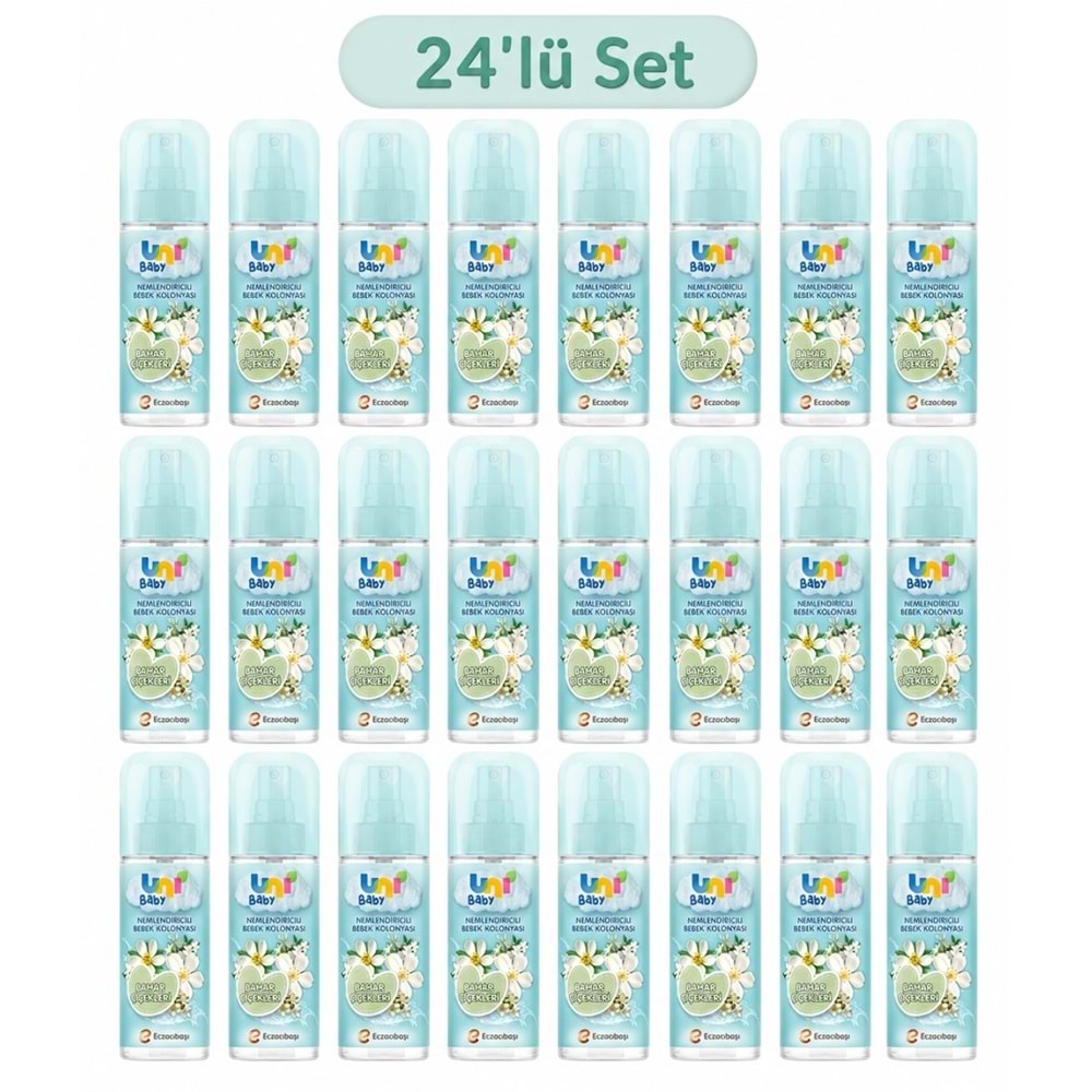 Uni Baby Bebek Kolonyası 150ML Nemlendiricili - Bahar Çiçekleri (24 Lü Set)